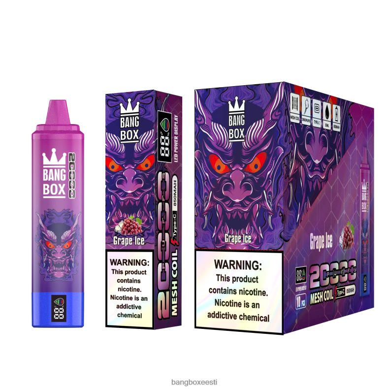 Bang Box Vape - Bang Box 20000 pahviga nutiekraan viinamarja jää 4B0L6T61