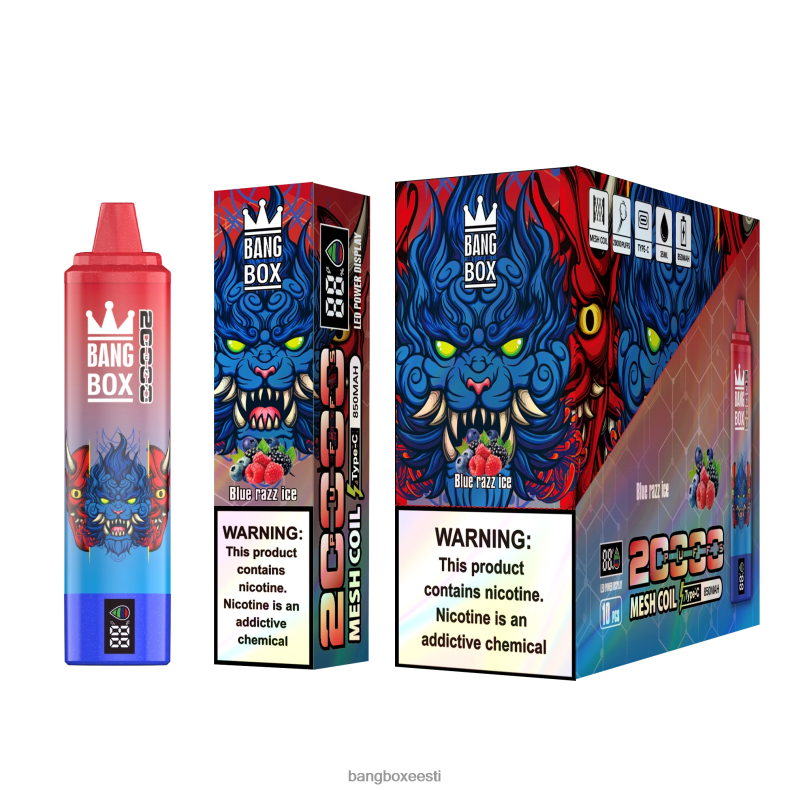 Bang Box Vape Review - Bang Box 20000 pahviga nutiekraan sinine razz jää 4B0L6T59