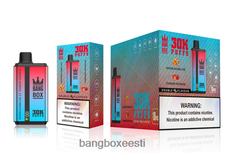 Bang Box Flavours - Bang Box 30 000 pahvi kahekordse maitsega arbuusi närimiskumm & maasika arbuus 4B0L6T68