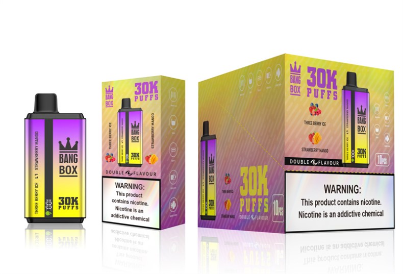 Bang Box Vape - Bang Box 30 000 pahvi kahekordse maitsega kolme marja jää & maasika mango 4B0L6T67