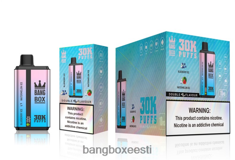 Bang Box Vape Flavors - Bang Box 30 000 pahvi kahekordse maitsega mustikajää ja arbuusijää 4B0L6T69