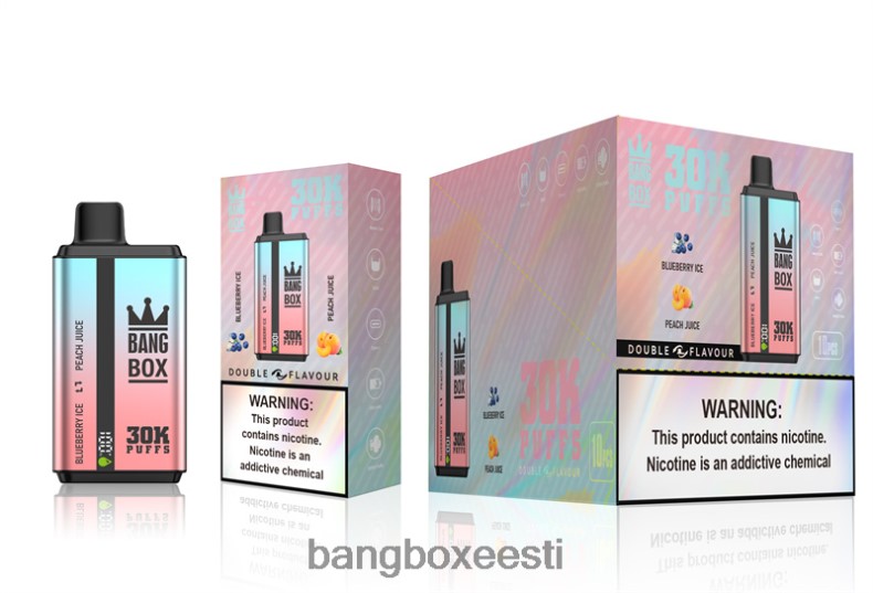 Bang Box Vape Flavors - Bang Box 30 000 pahvi kahekordse maitsega mustikajää ja virsikumahl 4B0L6T63