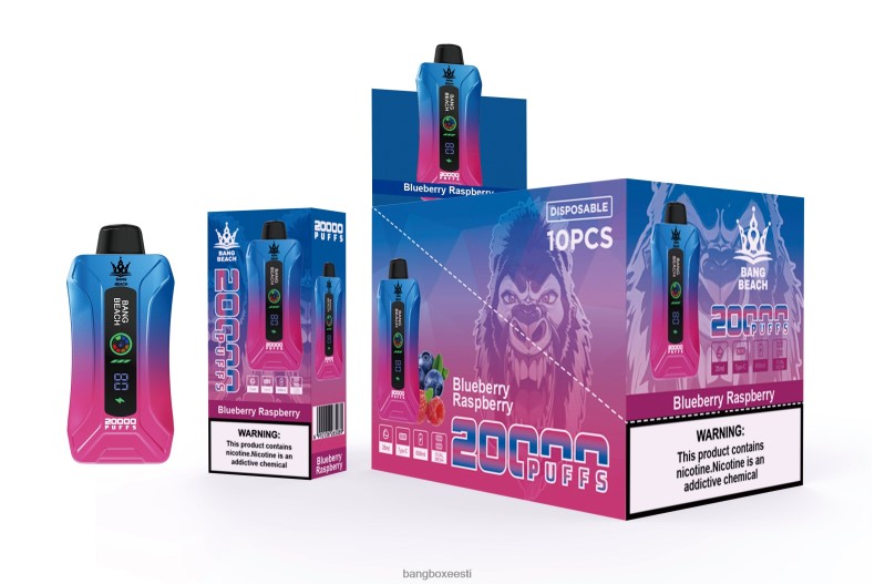 Bang Box Eesti - Bang Beach 20000 pahvi nutiekraaniga vape mustikas vaarikas 4B0L6T12