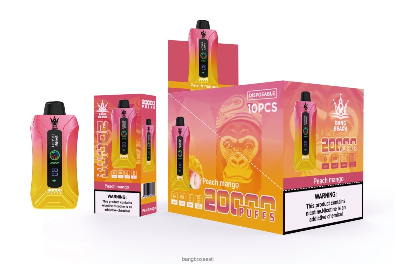 Bang Box Flavours - Bang Beach 20000 pahvi nutiekraaniga vape virsiku mango 4B0L6T2