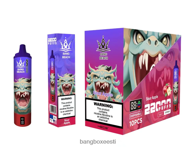 Bang Box Vape - Bang Beach 22000 pahviga nutikas ekraan hapu õun 4B0L6T13