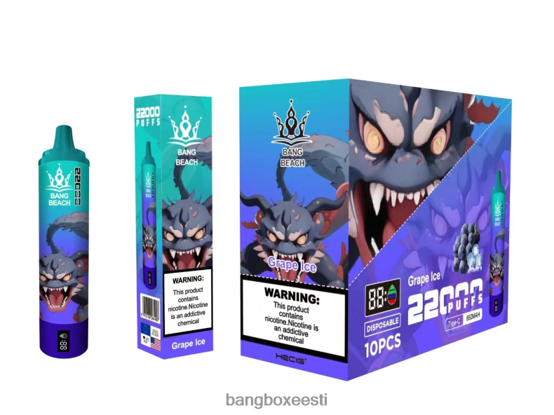 Bang Box Vape - Bang Beach 22000 pahviga nutikas ekraan viinamarja jää 4B0L6T19